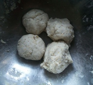 Naan in ball form - two were already pressed out.